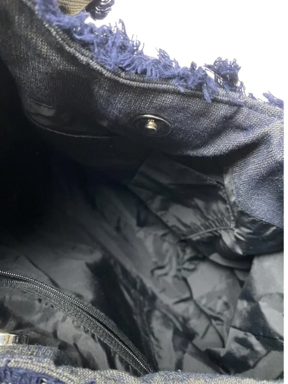 Cortile Denim Hobo Bag w/ Floral Appliqué